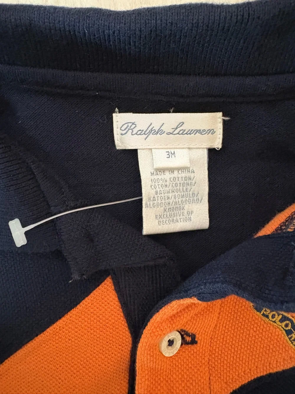 Ralph Lauren Long Sleeve Infant Polo with Crest Size 3M NWOT